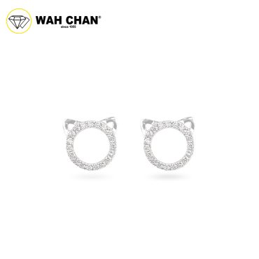 WAH CHAN 9K White Gold Diamond Earrings ELK00914-A01
