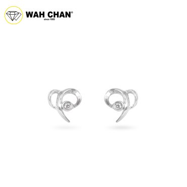 WAH CHAN 9K White Gold Diamond Earrings ELK00668-B01