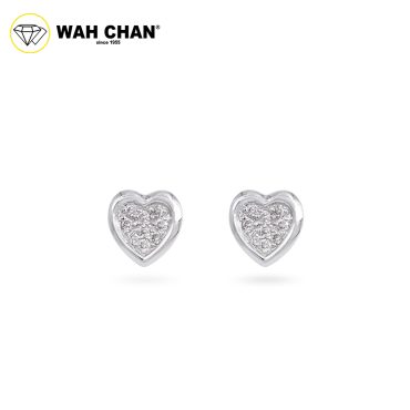 WAH CHAN 9K White Gold Diamond Earrings ELK00702-A01