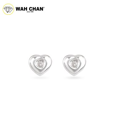 WAH CHAN 9K White Gold Diamond Earrings E3K00322-B01