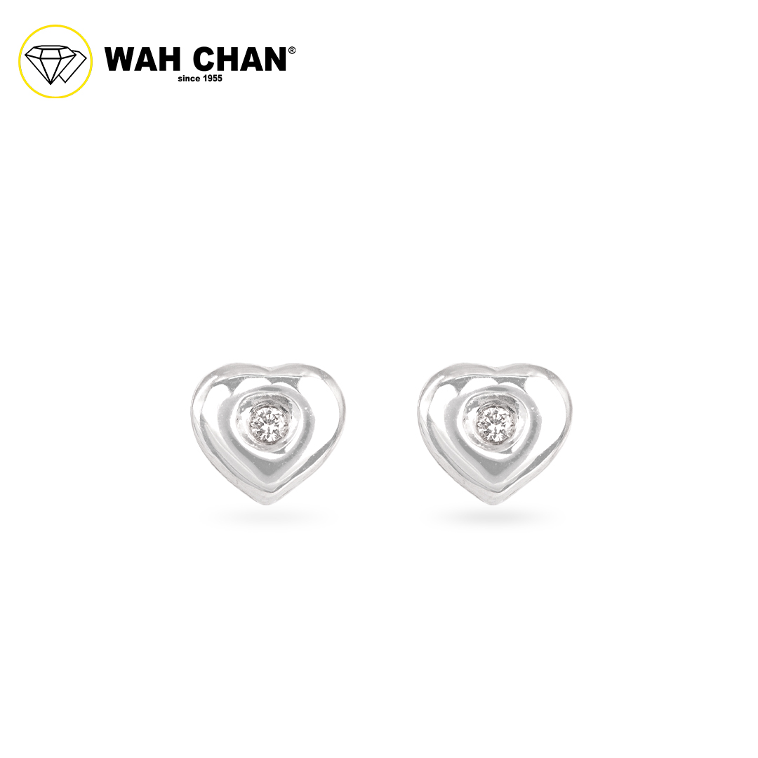 WAH CHAN 9K White Gold Diamond Earrings E3K00322-B01