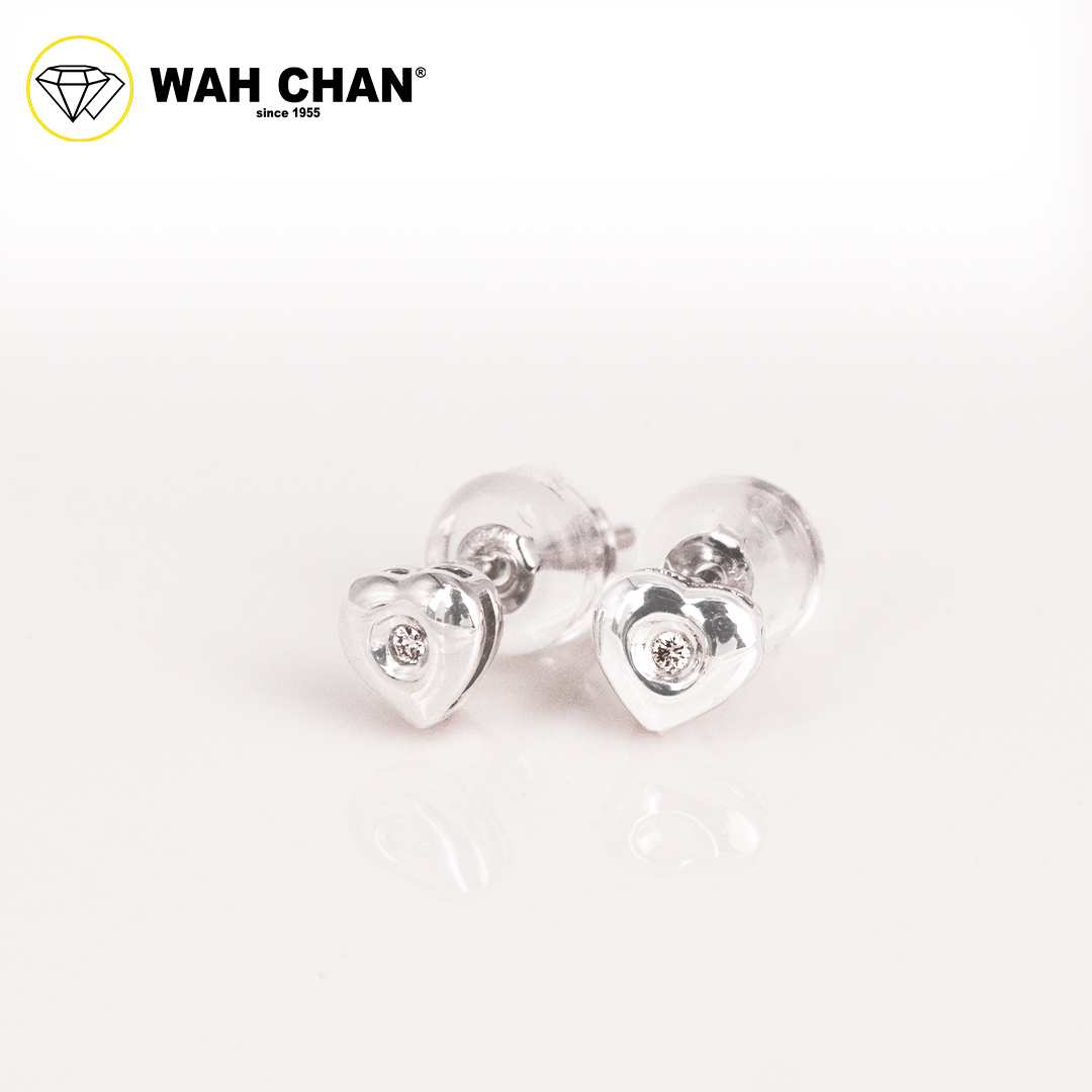 WAH CHAN 9K White Gold Diamond Earrings E3K00322-B01 - Image 2