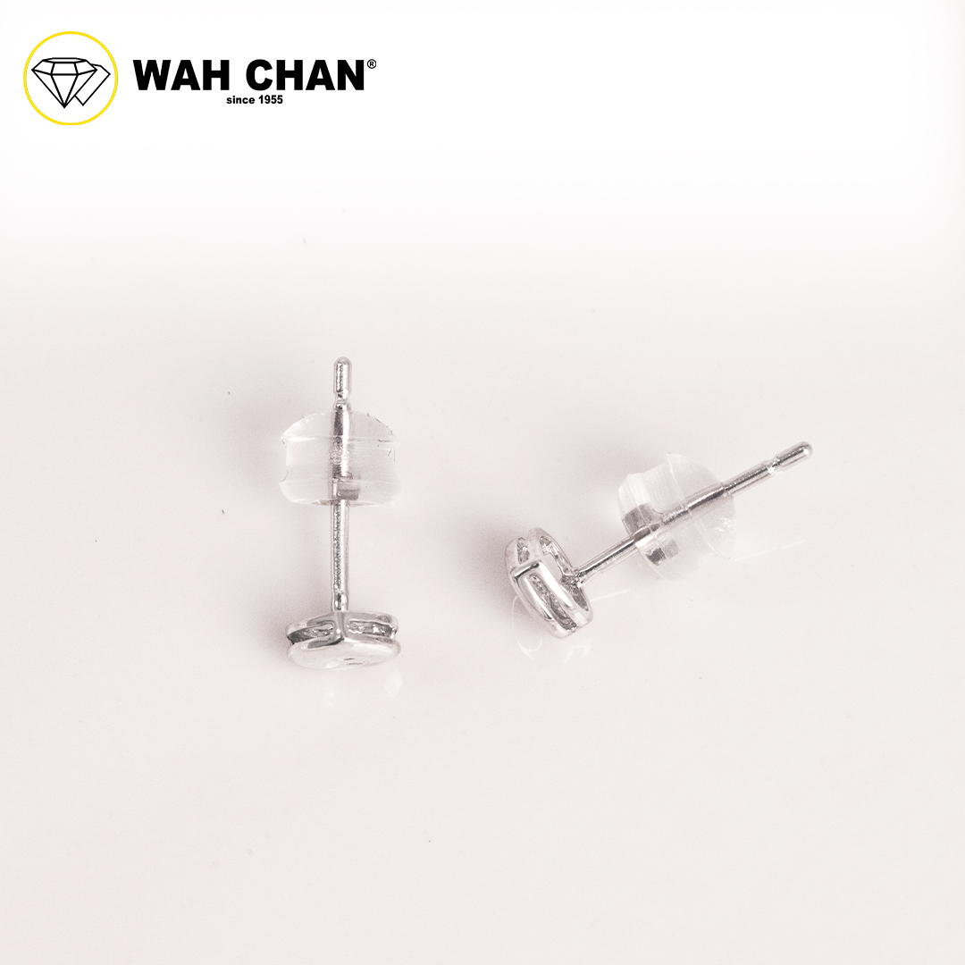 WAH CHAN 9K White Gold Diamond Earrings E3K00322-B01 - Image 3