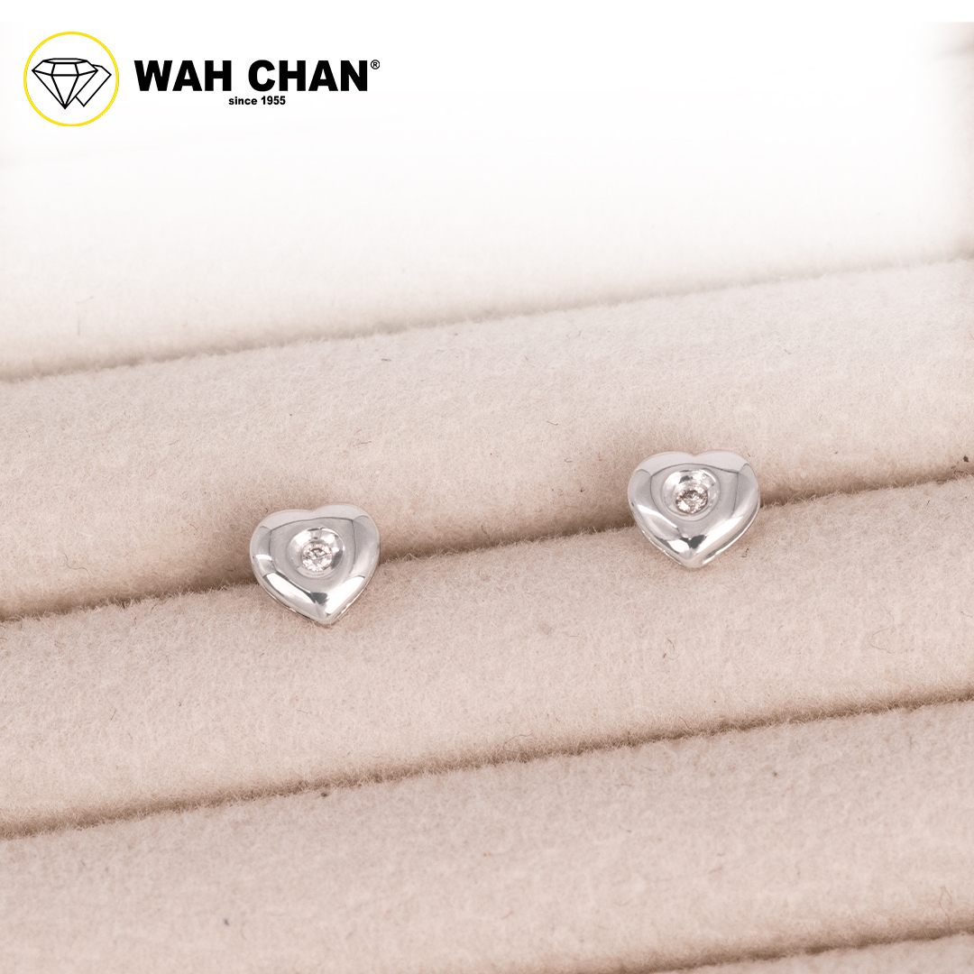 WAH CHAN 9K White Gold Diamond Earrings E3K00322-B01 - Image 4