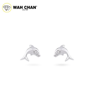 WAH CHAN 9K White Gold Diamond Earrings E3K00341-C01