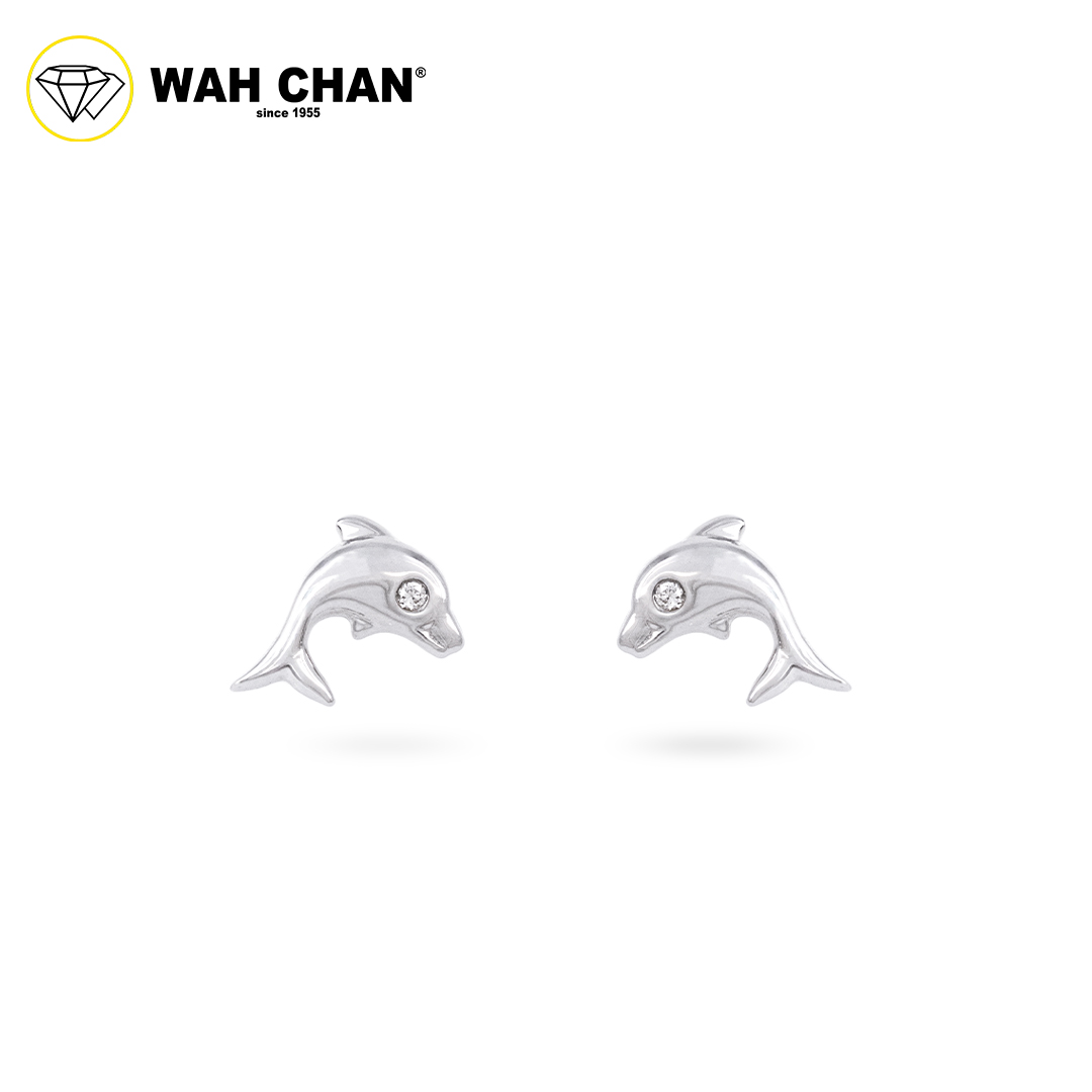 WAH CHAN 9K White Gold Diamond Earrings E3K00341-C01