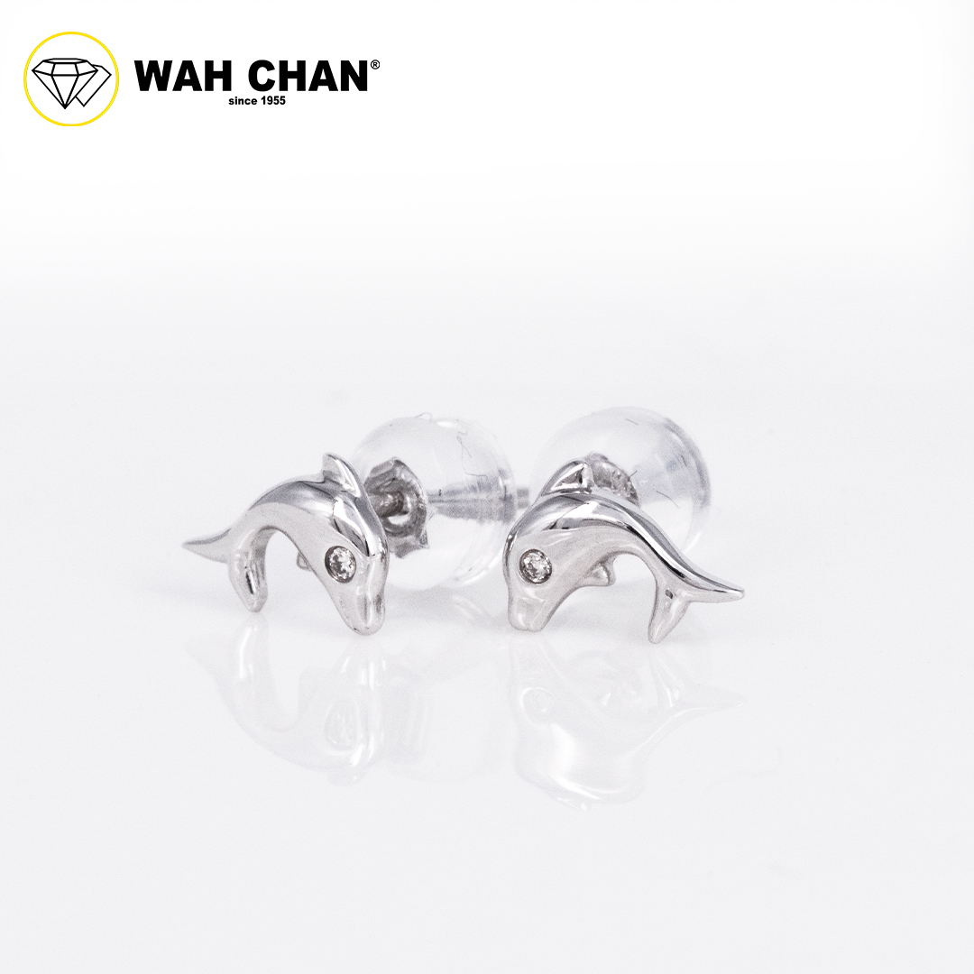 WAH CHAN 9K White Gold Diamond Earrings E3K00341-C01 - Image 2