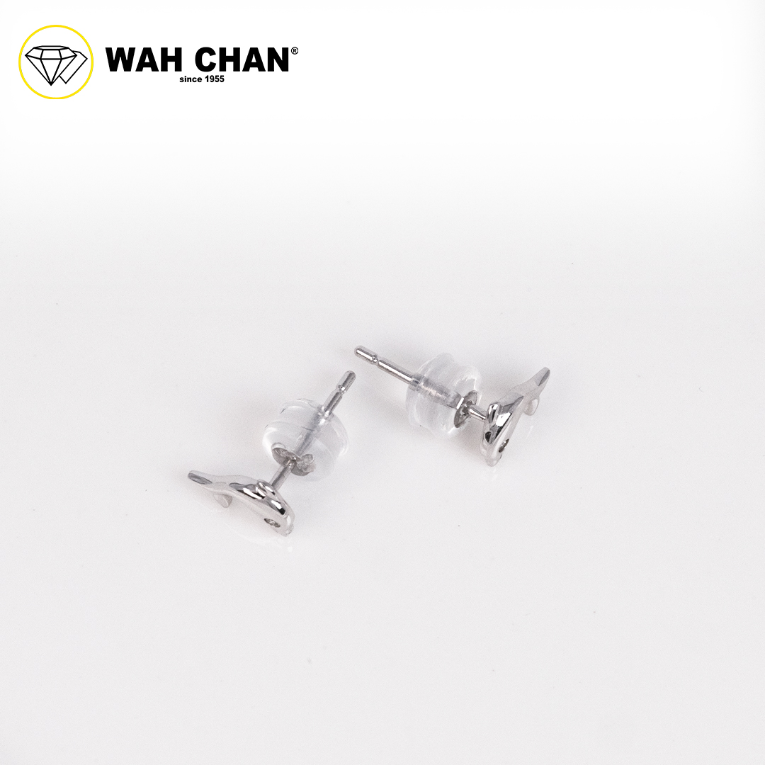 WAH CHAN 9K White Gold Diamond Earrings E3K00341-C01 - Image 3