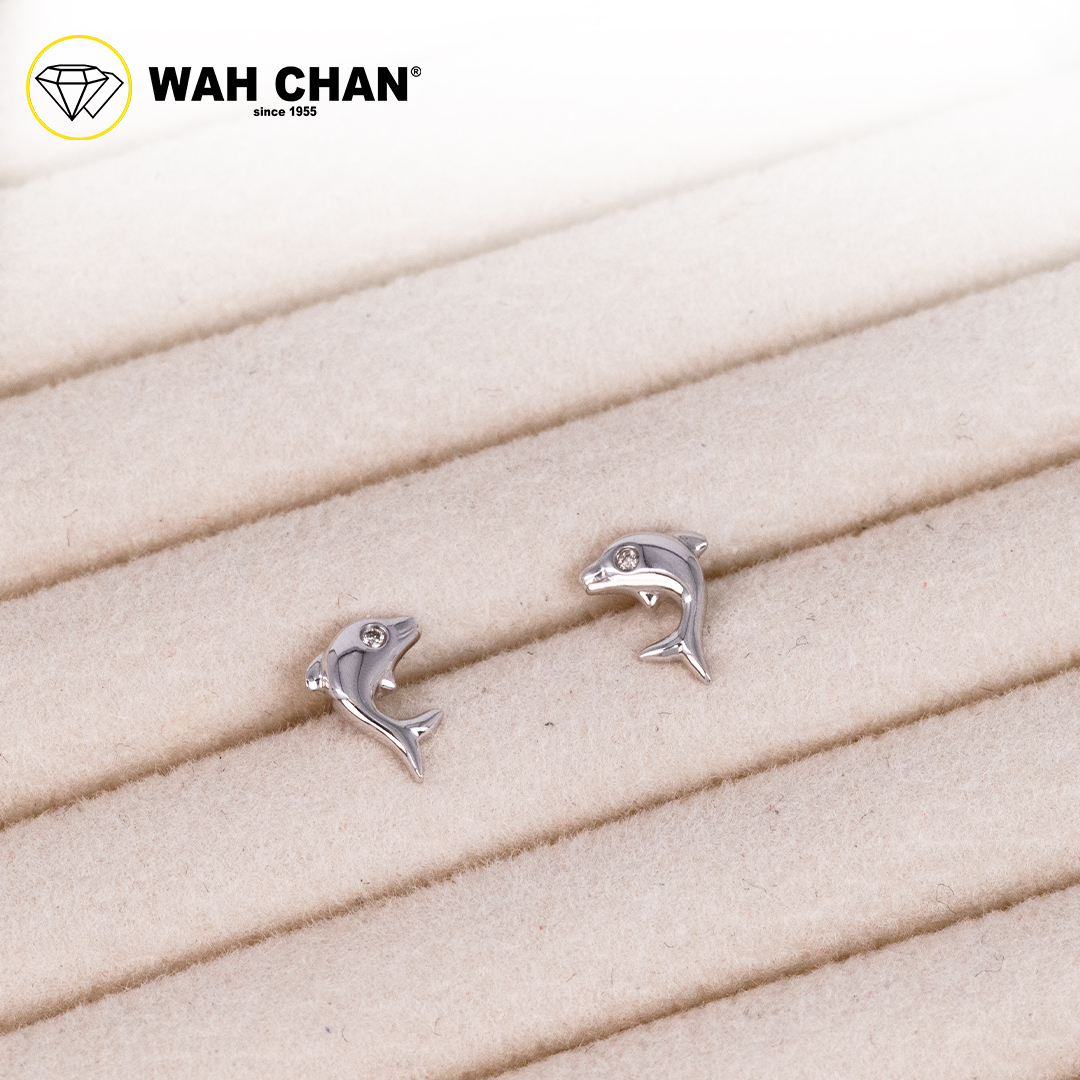 WAH CHAN 9K White Gold Diamond Earrings E3K00341-C01 - Image 4