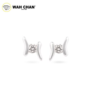 WAH CHAN 9K White Gold Diamond Earrings E3K00371-B01