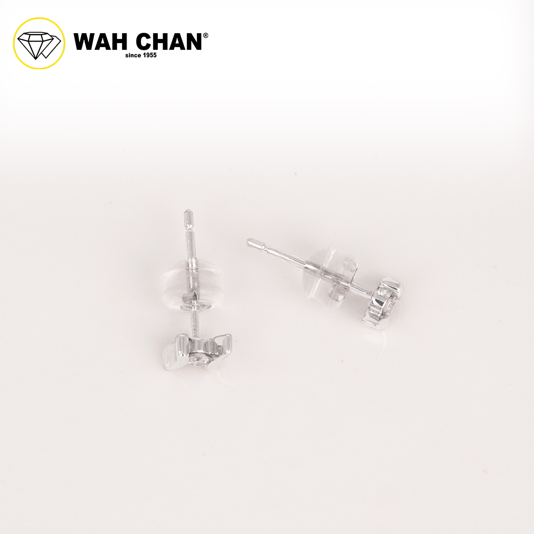 WAH CHAN 9K White Gold Diamond Earrings E3K00371-B01 - Image 3