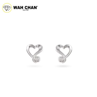 WAH CHAN 9K White Gold Diamond Earrings E3K00419-B01