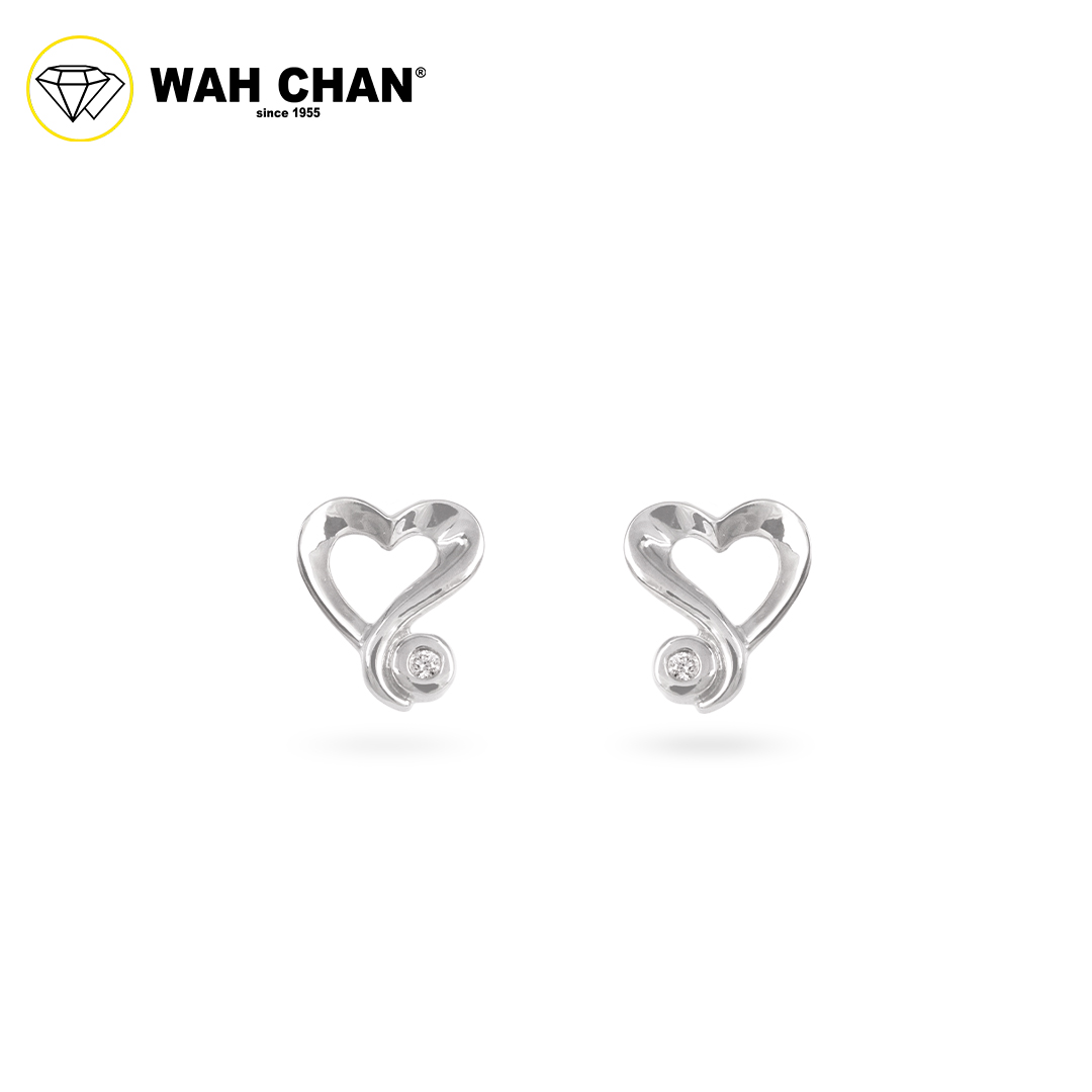 WAH CHAN 9K White Gold Diamond Earrings E3K00419-B01