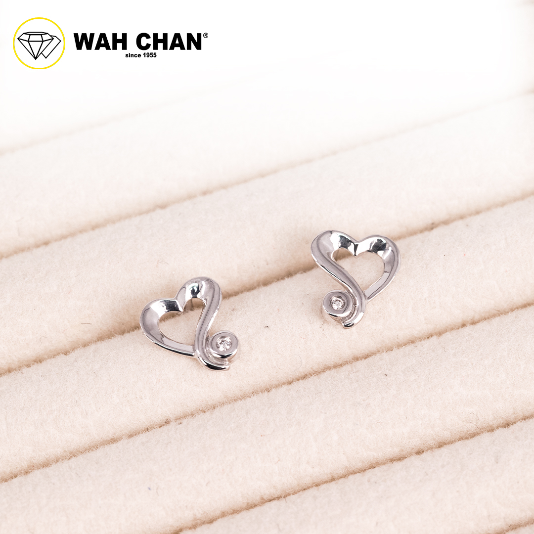WAH CHAN 9K White Gold Diamond Earrings E3K00419-B01 - Image 4