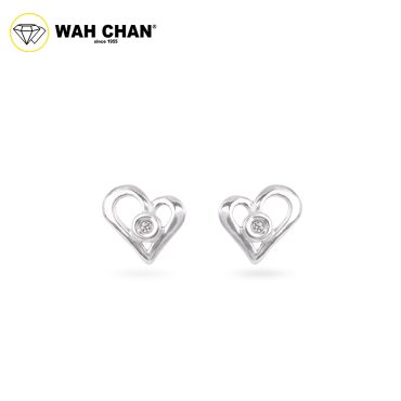 WAH CHAN 9K White Gold Diamond Earrings E3K00428-B01