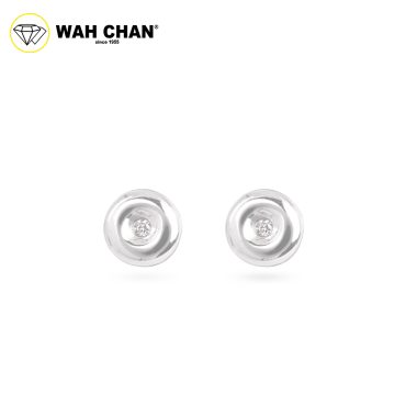 WAH CHAN 9K White Gold Diamond Earrings E3K00323-B01