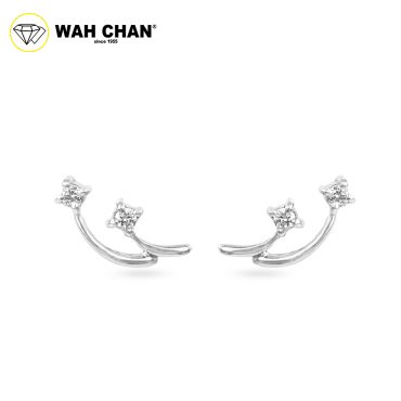 WAH CHAN 9K White Gold Diamond Earrings E3K00513-A01