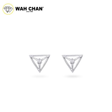 WAH CHAN 9K White Gold Diamond Earrings E3K00527-B01