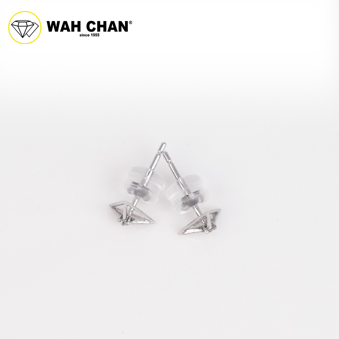 WAH CHAN 9K White Gold Diamond Earrings E3K00527-B01 - Image 3