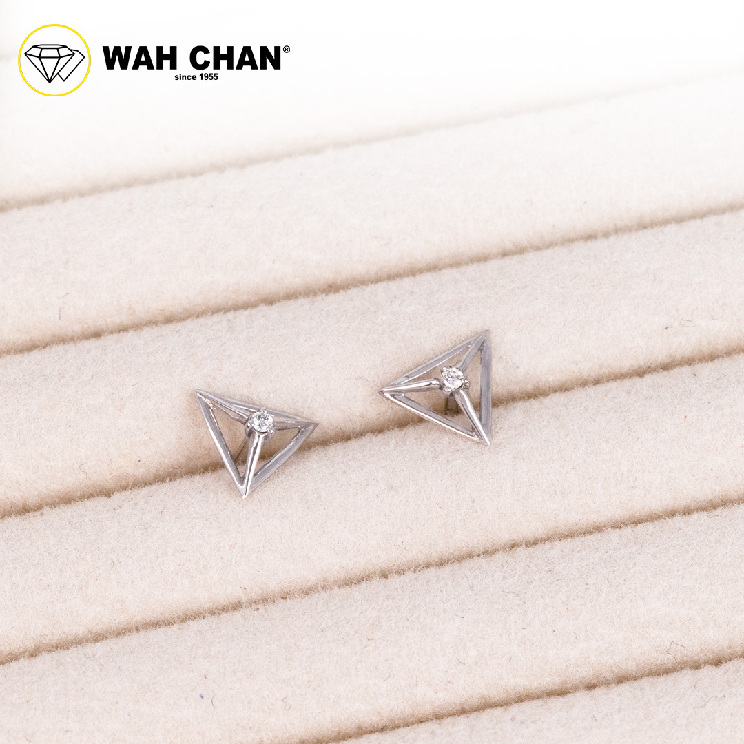 WAH CHAN 9K White Gold Diamond Earrings E3K00527-B01 - Image 4