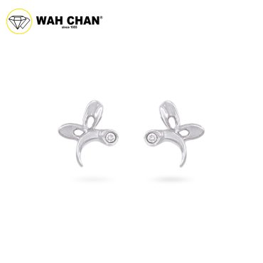 WAH CHAN 9K White Gold Diamond Earrings ELK00669-A01