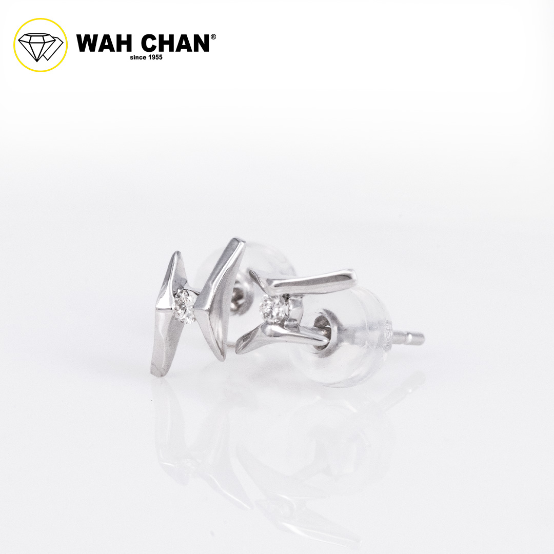 WAH CHAN 9K White Gold Diamond Earrings E3K00514-B01 - Image 2