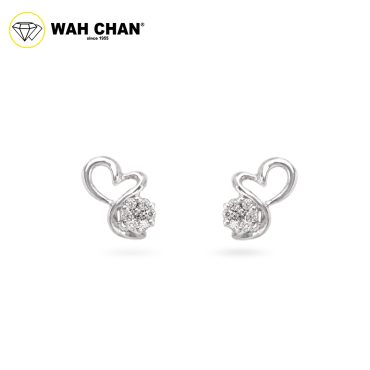 WAH CHAN 9K White Gold Earrings ELK00692-B01