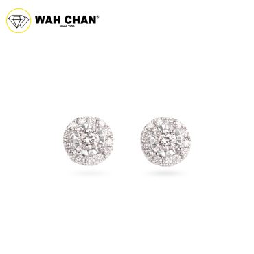 WAH CHAN 9K White Gold Diamond Earrings ELK00770-A01