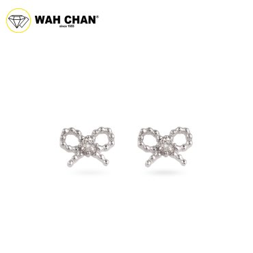 WAH CHAN 9K White Gold Diamond Earrings ELK00787-C01