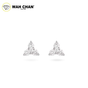 WAH CHAN 9K White Gold Diamond Earrings ELK00921-A01