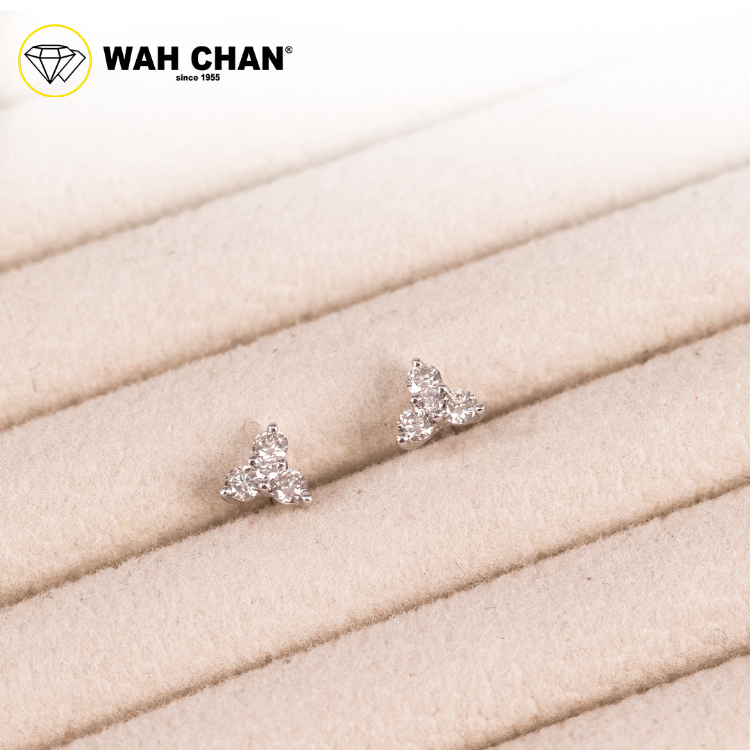WAH CHAN 9K White Gold Diamond Earrings ELK00921-A01 - Image 4