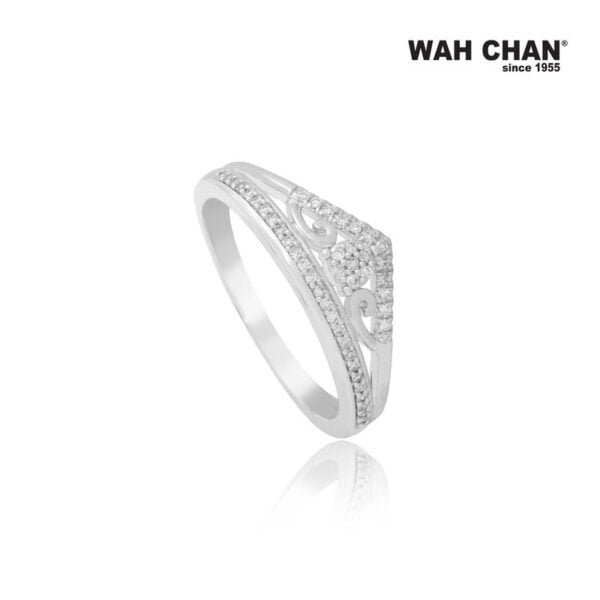 White Gold Crown Diamond Ring – Wah Chan