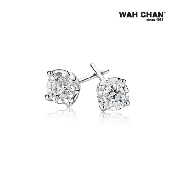 18K White Gold Diamond Earrings – Wah Chan